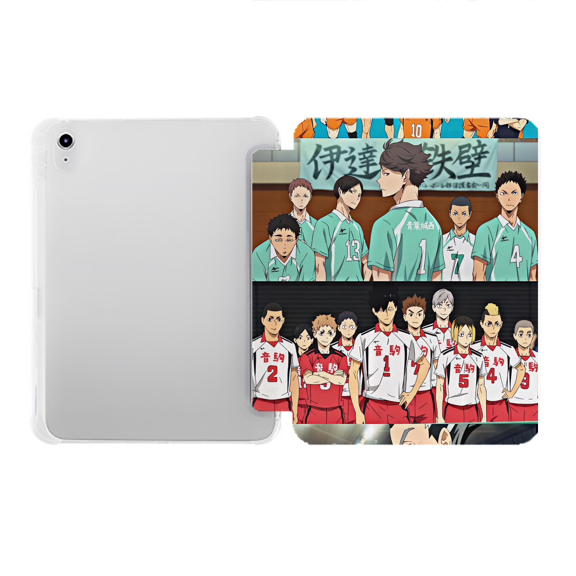 （画像用） ハイキュー!! Haikyu!! IPad ケース ペン収納付き 三つ折りスタンド PUレザー×シリコン 対応機種9.5/10.5/10.9インチ